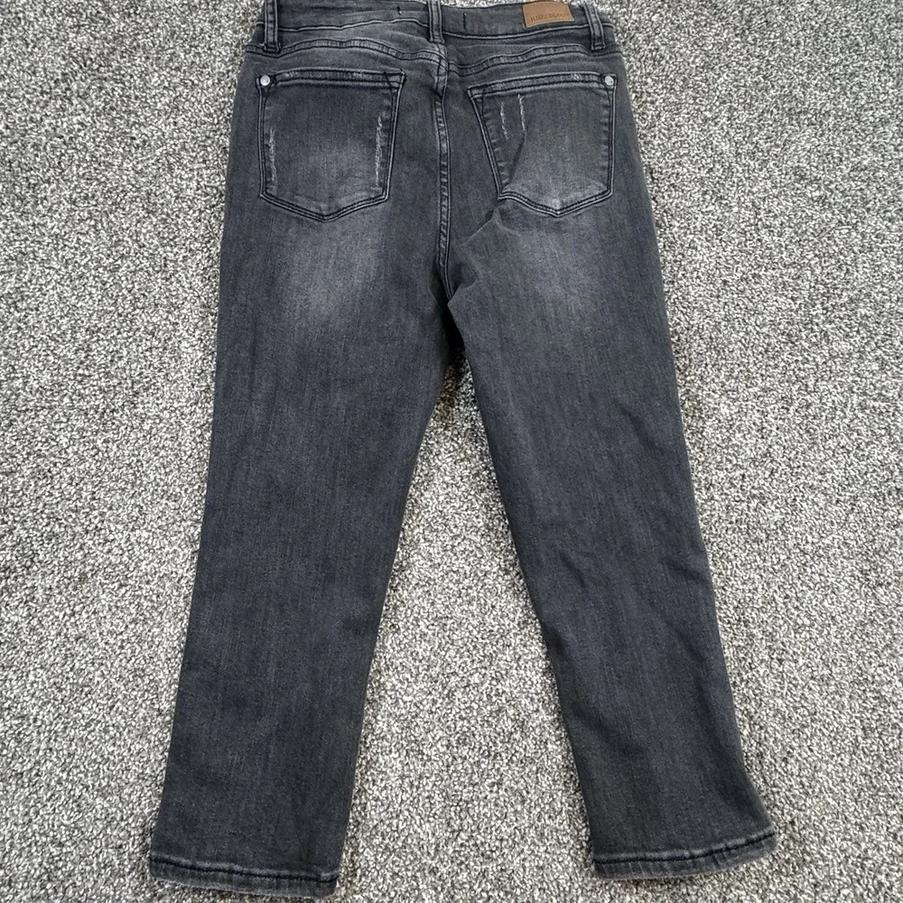 Judy Blue Jeans‎ Women's 3/26 Black Skinny Fit Capri Cropped Stretch Stone Wash - Picture 2 of 8